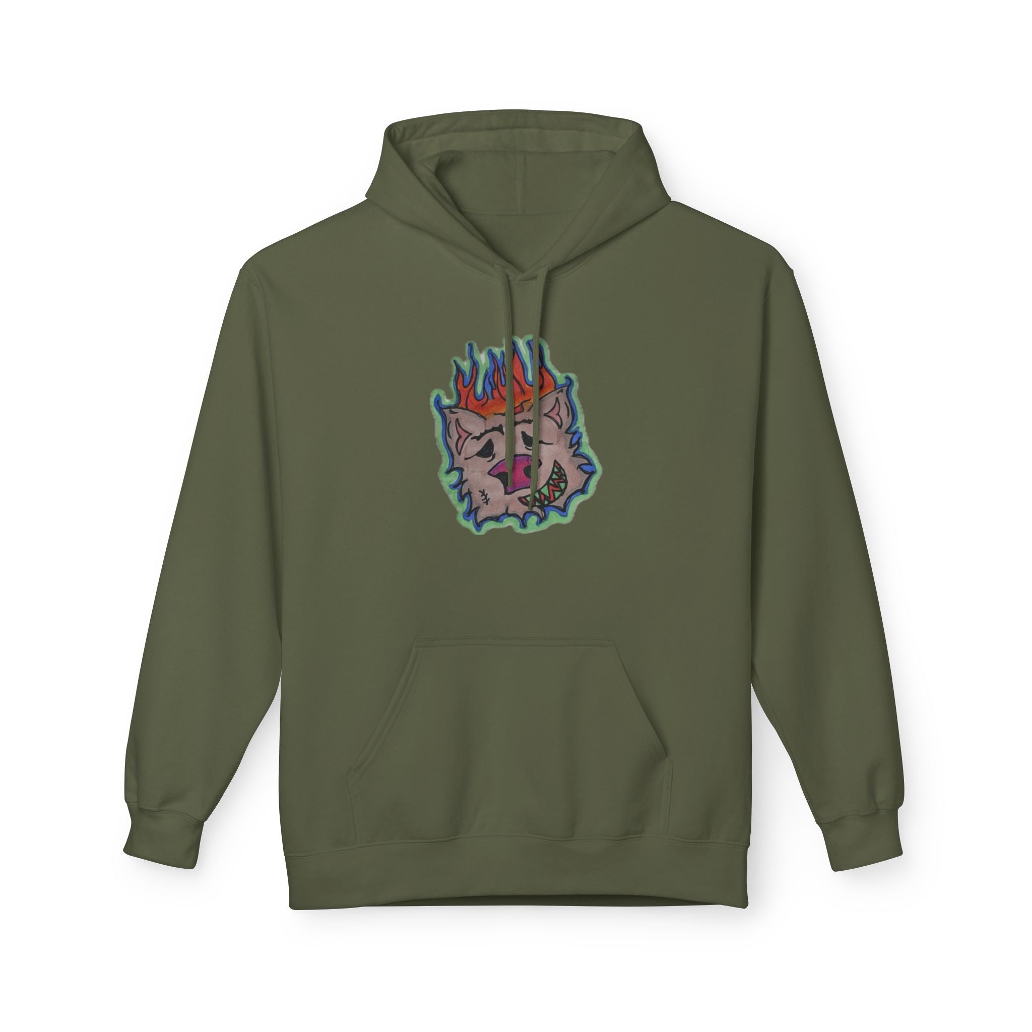 Colorful Graphic Fleece Hoodie for Art Lovers, Cozy Unisex Pullover, Fun Casual Wear, Gift for Friends, Festival Outfit