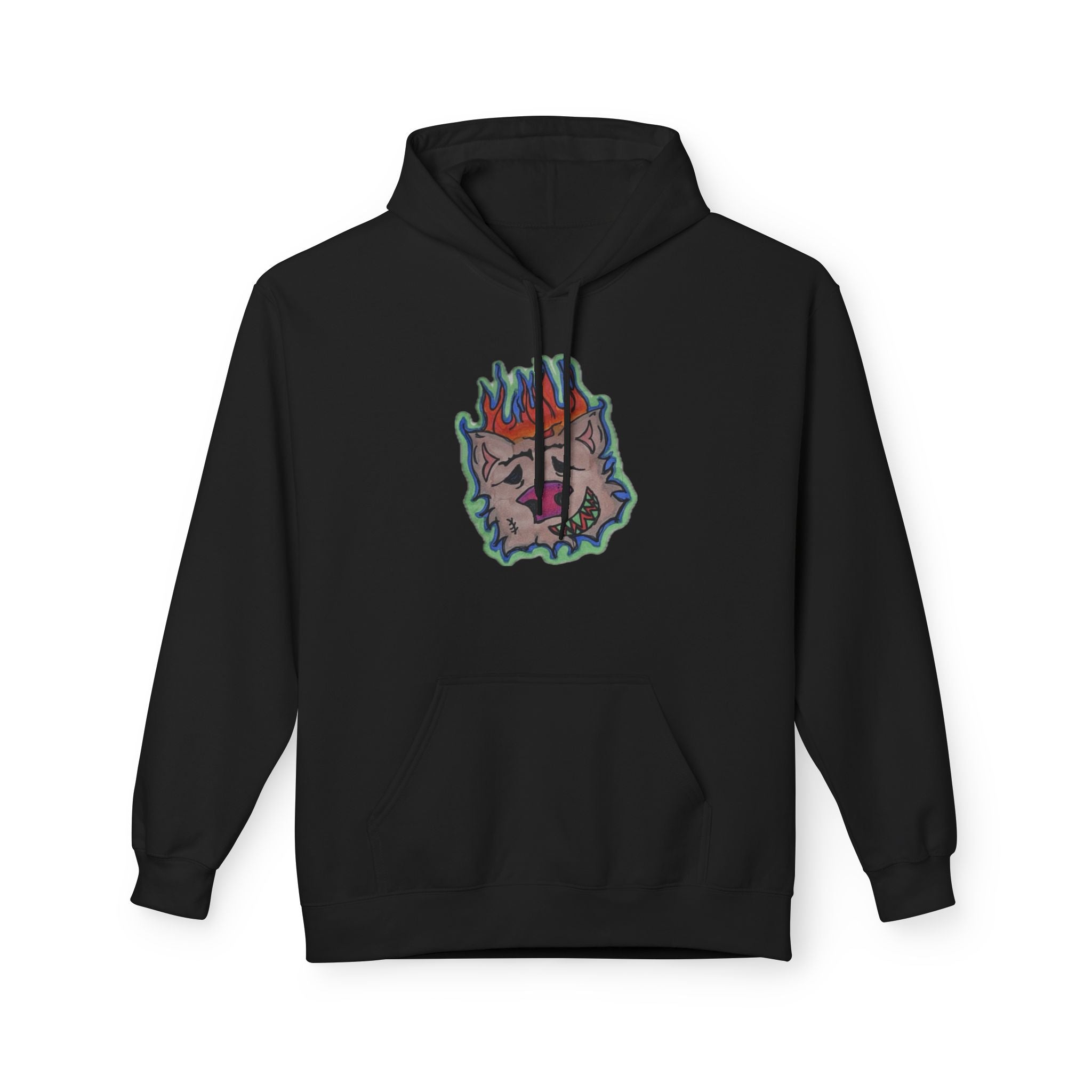 Colorful Graphic Fleece Hoodie for Art Lovers, Cozy Unisex Pullover, Fun Casual Wear, Gift for Friends, Festival Outfit