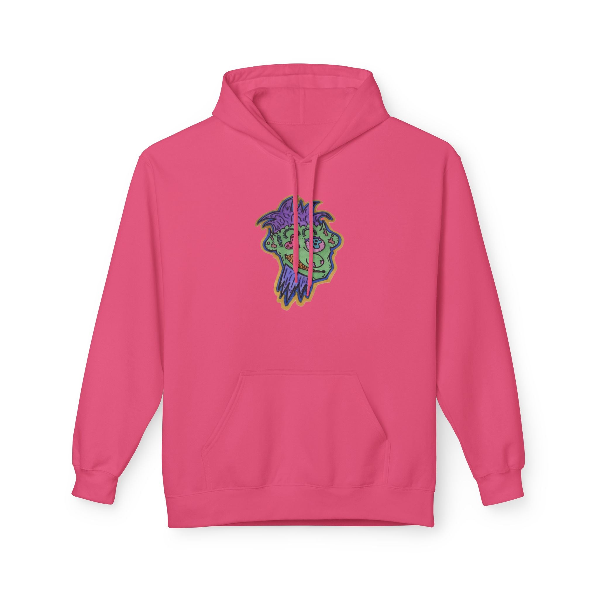 Vibrant Monster-Inspired Fleece Hoodie - Perfect for Halloween, Cozy Fall Days, Unisex Gift, Streetwear Style, Everyday Comfort