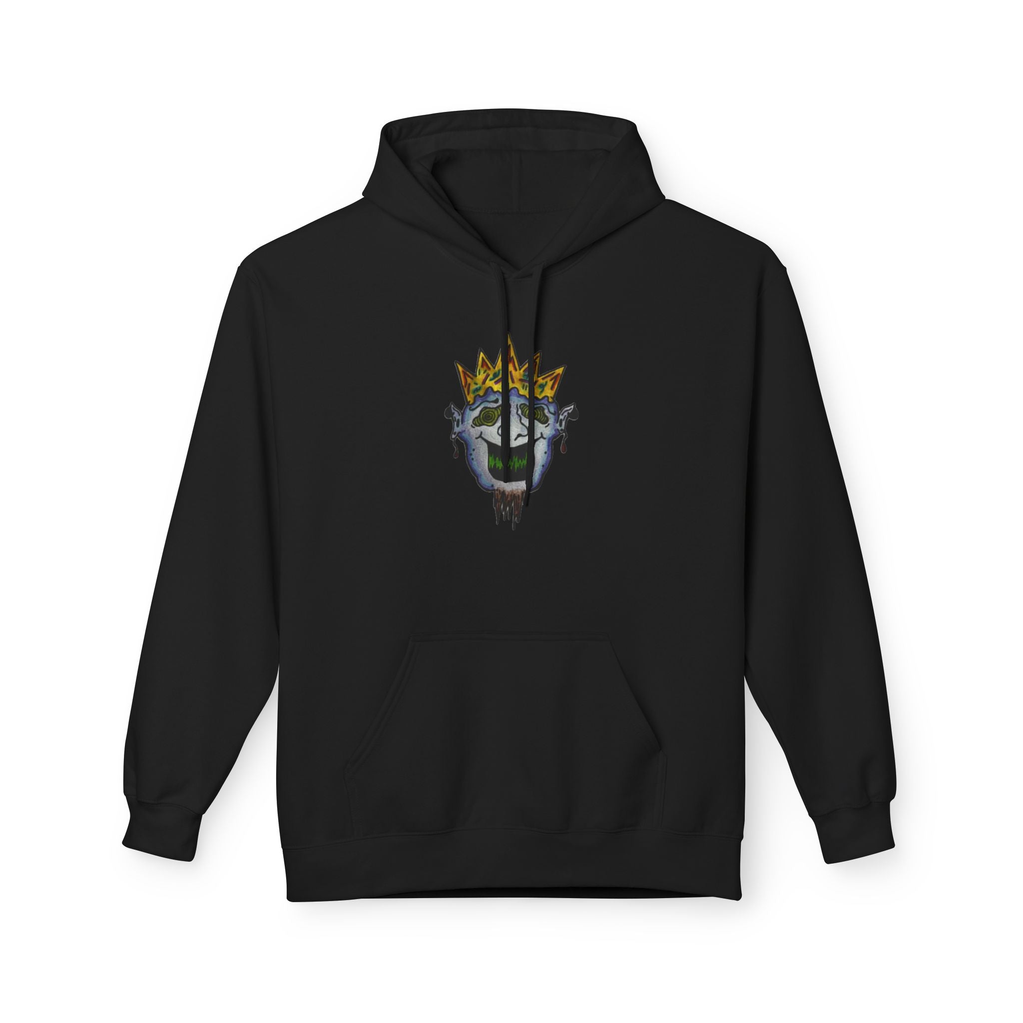 Crowned Skull Hoodie - Unisex Midweight Fleece, Casual Wear, Trendy Streetwear, Unique Gift for Halloween, Year-Round Comfort