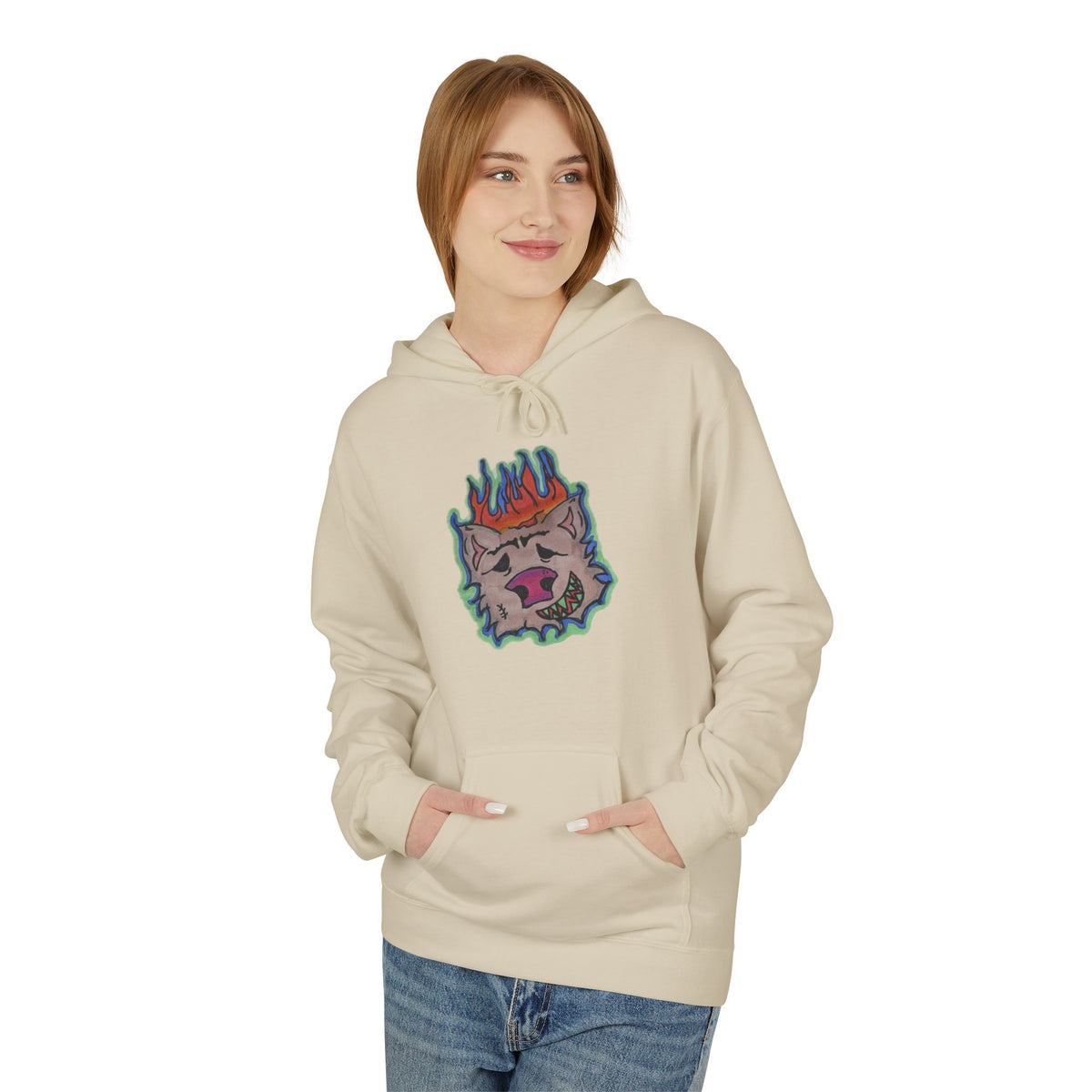 Colorful Graphic Fleece Hoodie for Art Lovers, Cozy Unisex Pullover, Fun Casual Wear, Gift for Friends, Festival Outfit