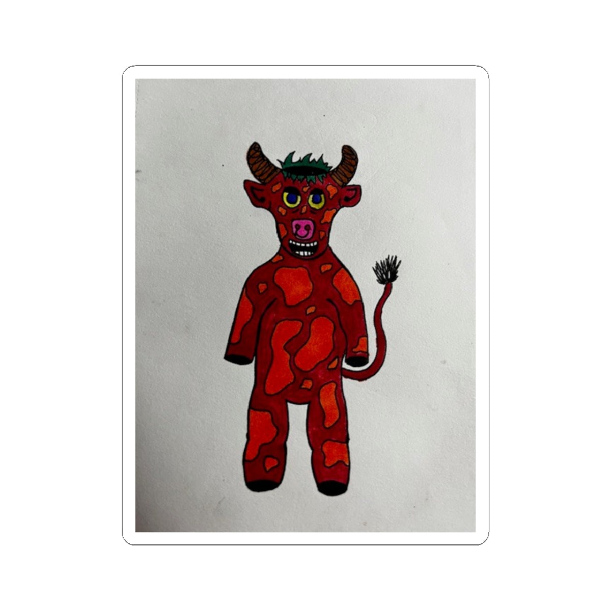 Vibrant Devil Character Kiss-Cut Stickers, Unique Laptop Decals, Creative Gift Ideas, Fun Wall Art, Quirky Decor
