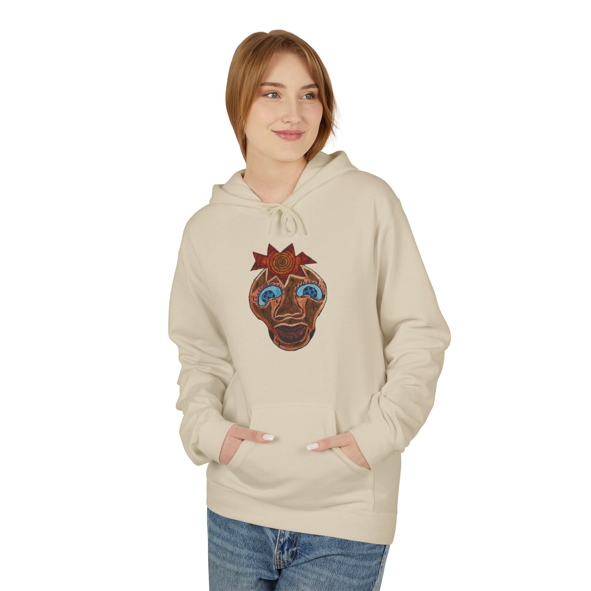 Bohemian-Inspired Fleece Hoodie, Cozy Unisex Sweatshirt for Fall, Gift for Friends, Unique Hoodie for Adventures, Casual Everyday Wear
