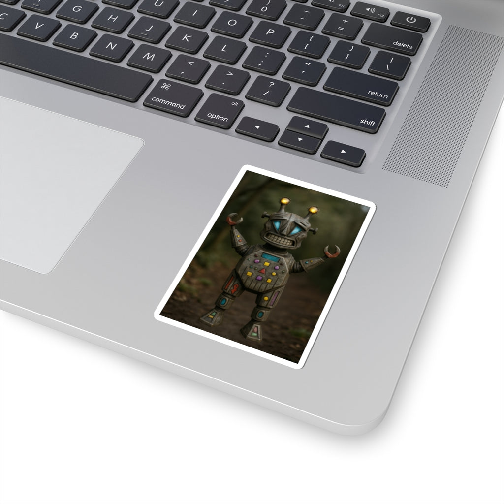 Playful Robot Sticker, Quirky Art Stickers, Laptop Decals, Children's Room Decor, Fun Gift for Kids, Creative Playroom Accessory
