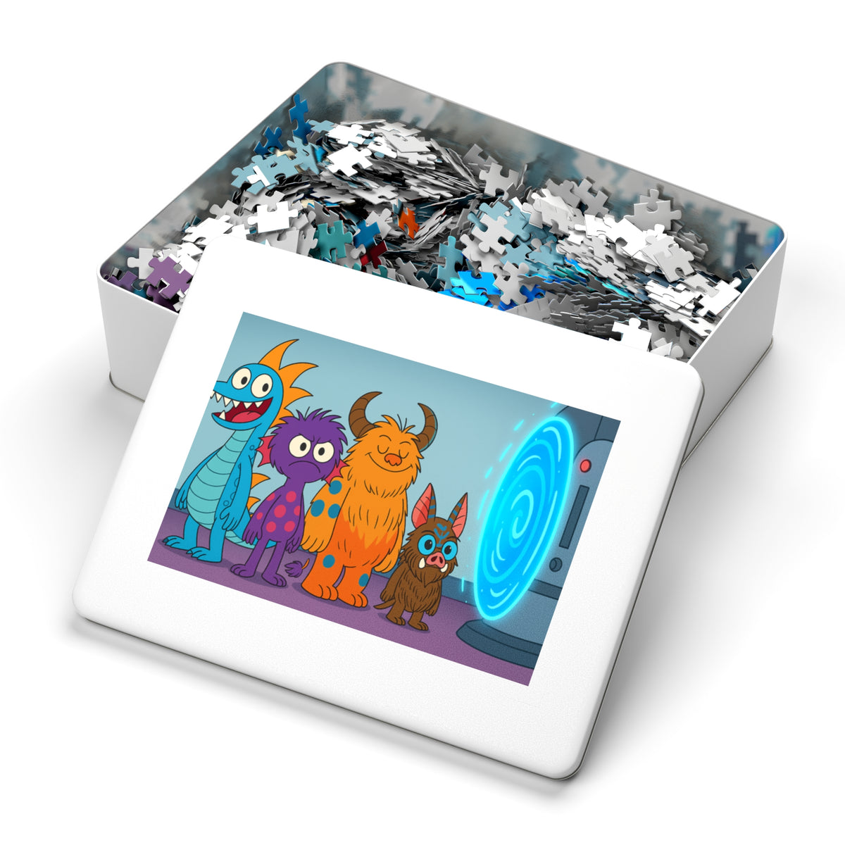 Kids' Monster Portal Jigsaw Puzzle (with Tin)