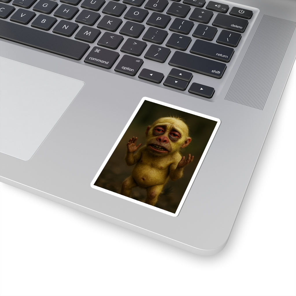 Whimsical Kiss-Cut Stickers - Fun Monkey Design, Laptop Decor, Unique Gift, Quirky Stickers, Playful Home Decor
