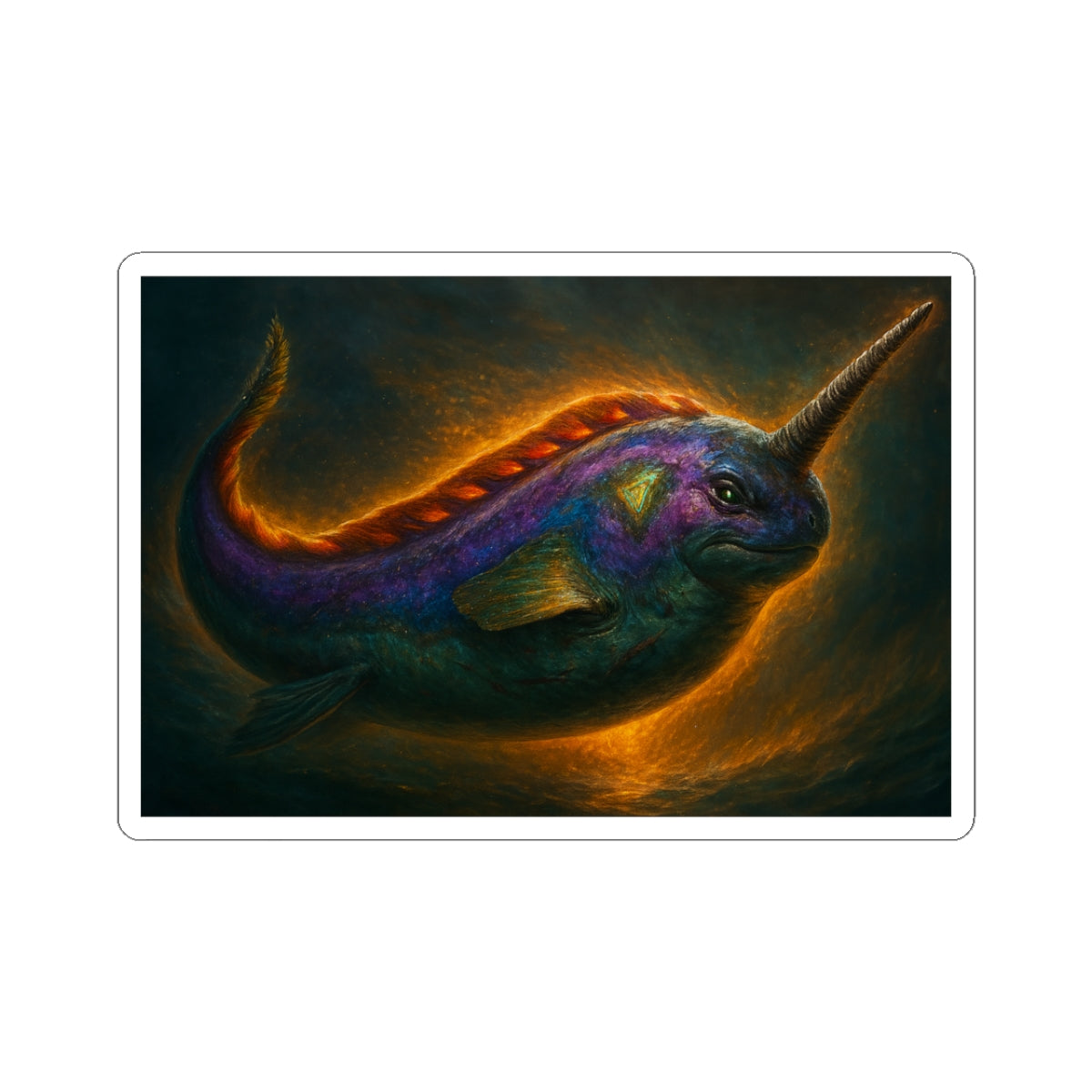 Colorful Narwhal Kiss-Cut Stickers | Unique Waterproof Decals for Laptops, Water Bottles, Journals, Gifts