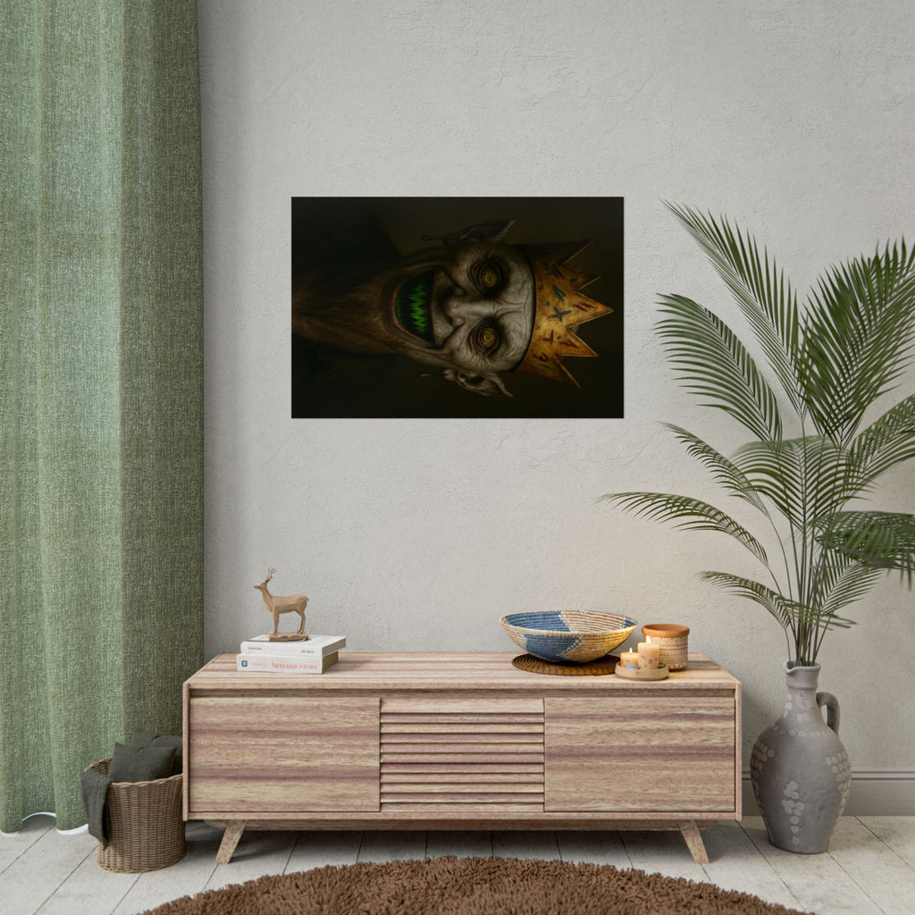 Spooky King Rolled Poster, Wall Art Decor, Halloween Decor, Gothic Art, Unique Gift for Horror Fans