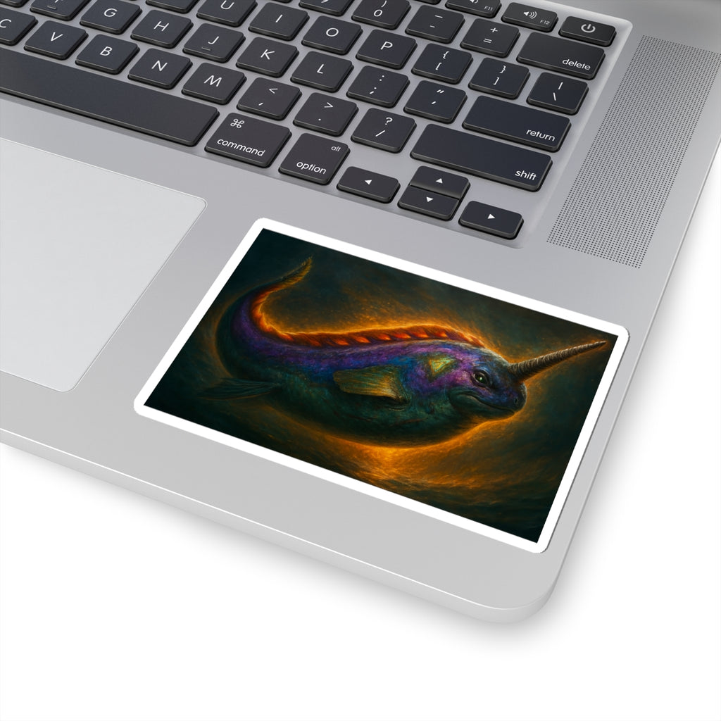 Colorful Narwhal Kiss-Cut Stickers | Unique Waterproof Decals for Laptops, Water Bottles, Journals, Gifts