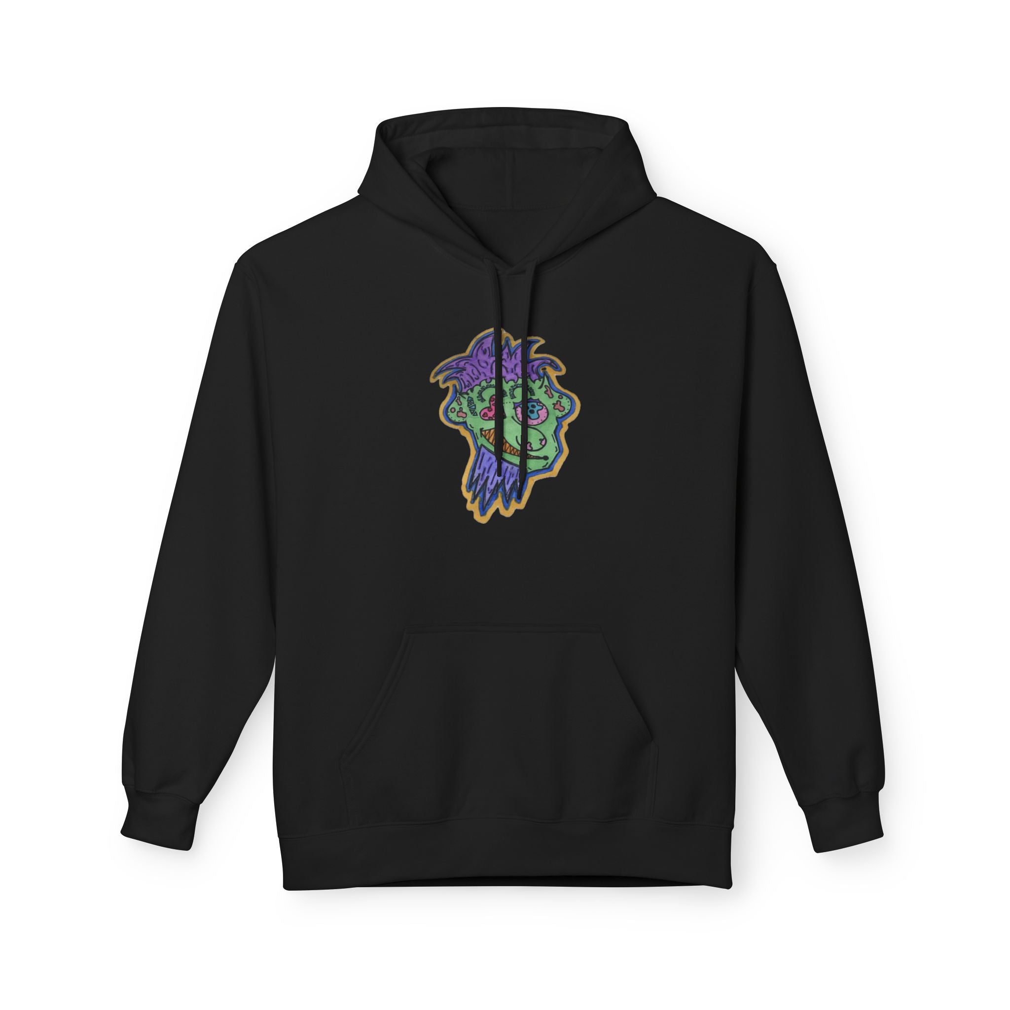 Vibrant Monster-Inspired Fleece Hoodie - Perfect for Halloween, Cozy Fall Days, Unisex Gift, Streetwear Style, Everyday Comfort