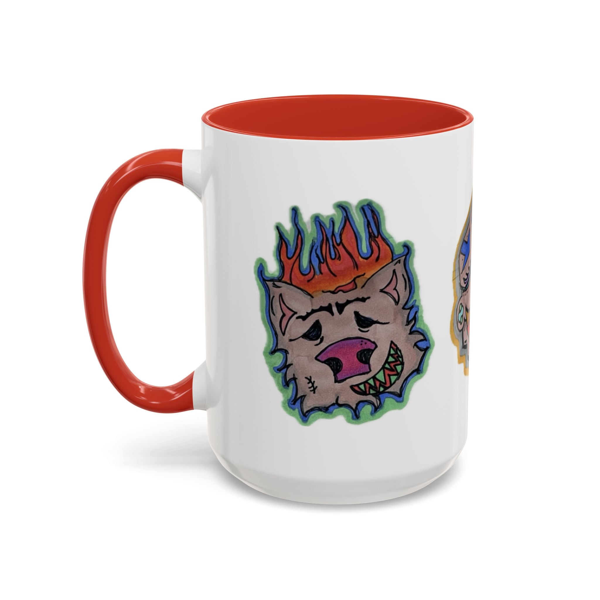 Whimsical Accent Coffee Mug (11/15oz) | Unique Art Mugs, Cool Gift, Fun Coffee Cup, Artistic Drinkware, Creative Home Decor