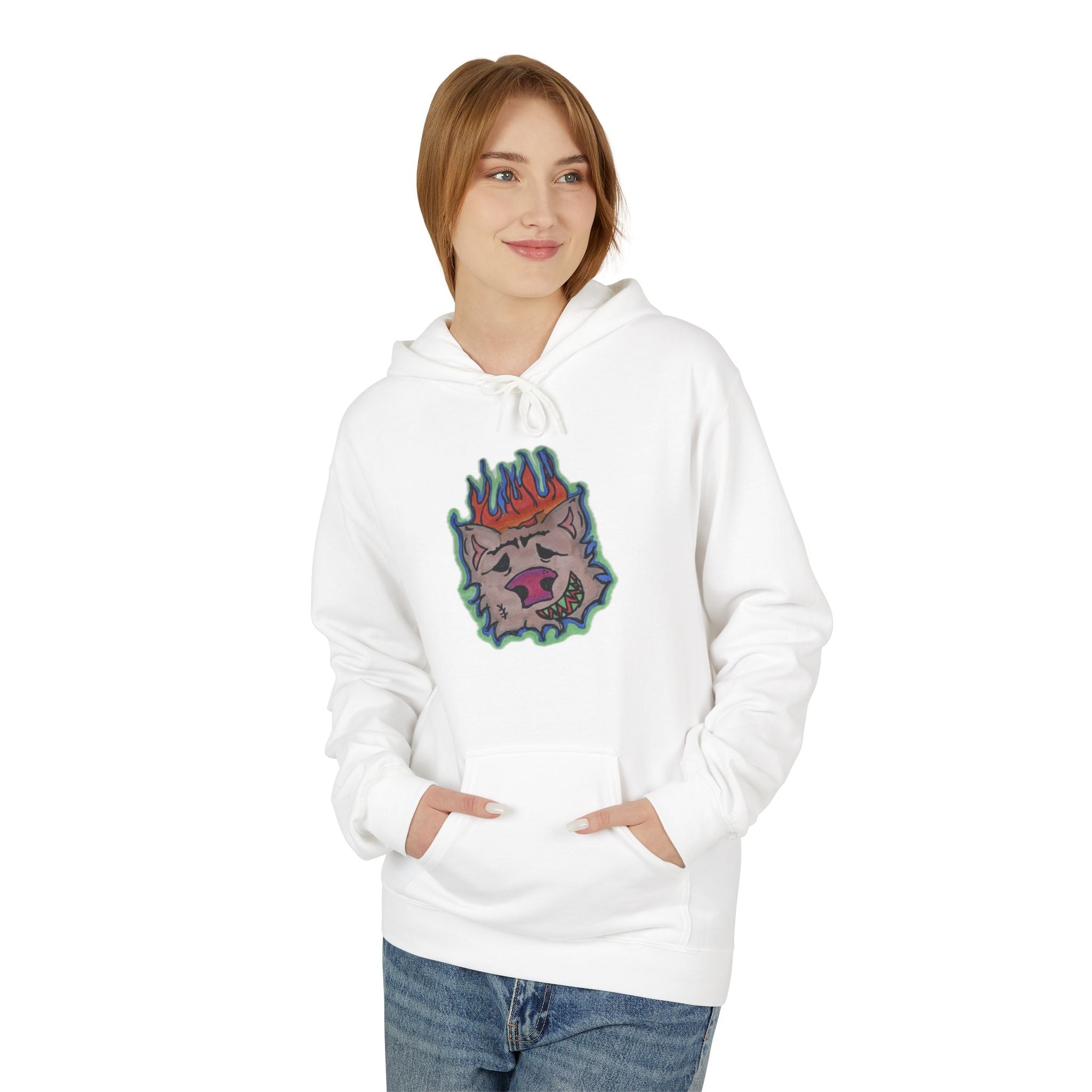 Colorful Graphic Fleece Hoodie for Art Lovers, Cozy Unisex Pullover, Fun Casual Wear, Gift for Friends, Festival Outfit