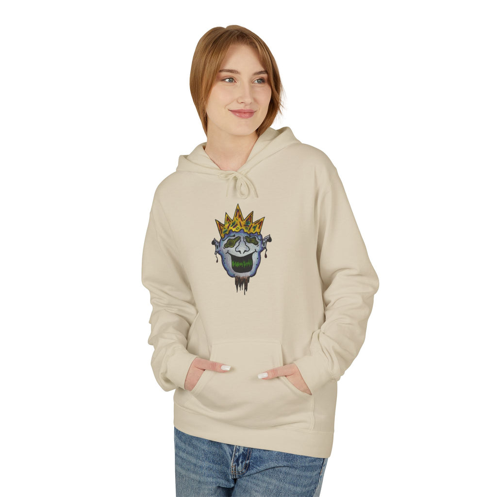 Crowned Skull Hoodie - Unisex Midweight Fleece, Casual Wear, Trendy Streetwear, Unique Gift for Halloween, Year-Round Comfort