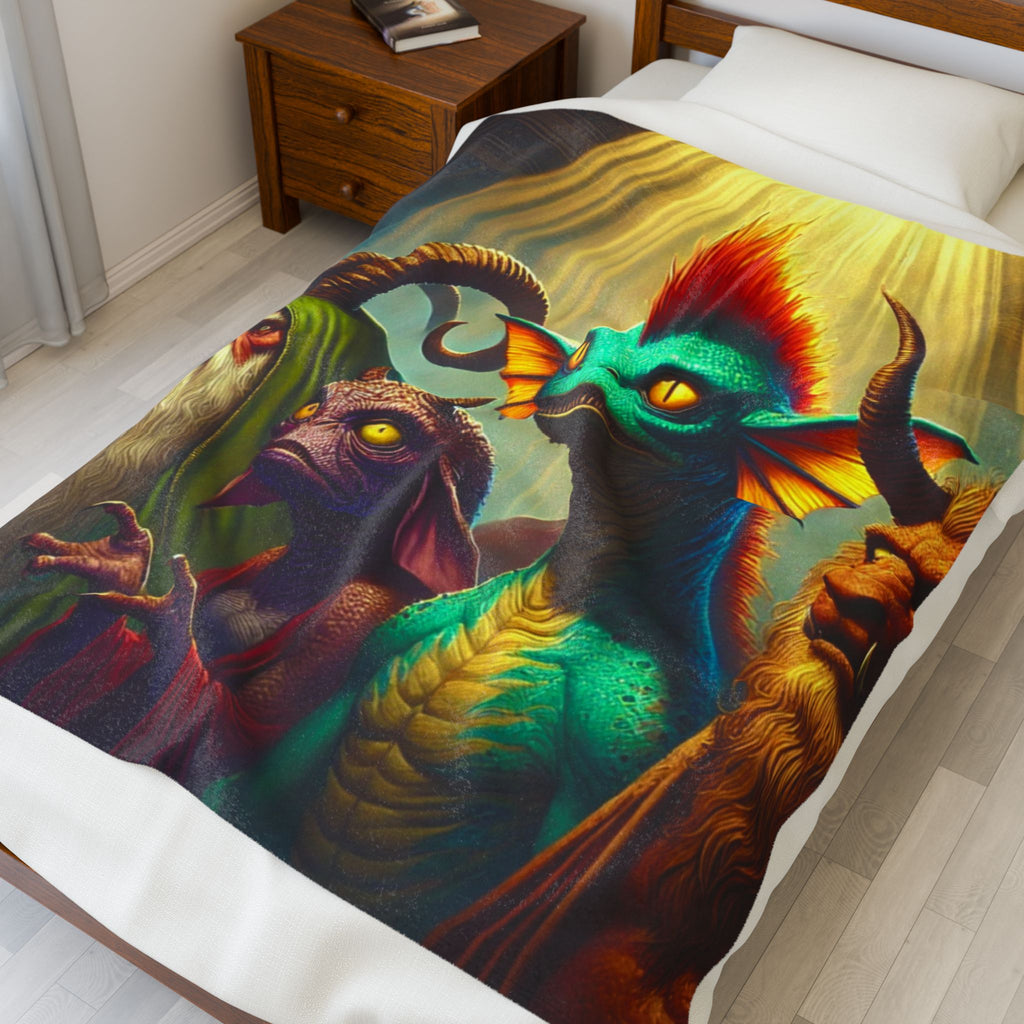 Fantasy Creature Velveteen Plush Blanket, Cozy Throw for Home Decor, Unique Gifts for Wizards, Mythical Art for Relaxation, Perfect [...]
