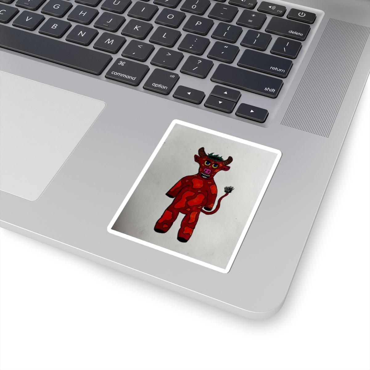 Vibrant Devil Character Kiss-Cut Stickers, Unique Laptop Decals, Creative Gift Ideas, Fun Wall Art, Quirky Decor