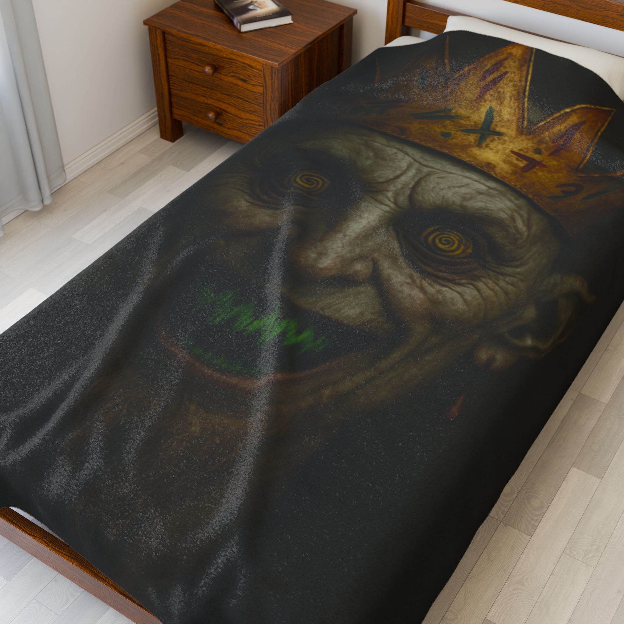 Spooky Plush Blanket, Cozy Halloween Throw, Horror Decor, Velvet Blanket, Creepy Gift for Horror Lovers, Couch Cover