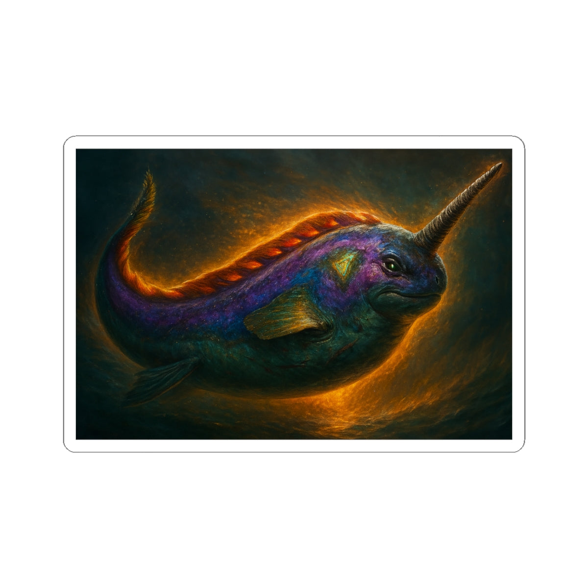Colorful Narwhal Kiss-Cut Stickers | Unique Waterproof Decals for Laptops, Water Bottles, Journals, Gifts
