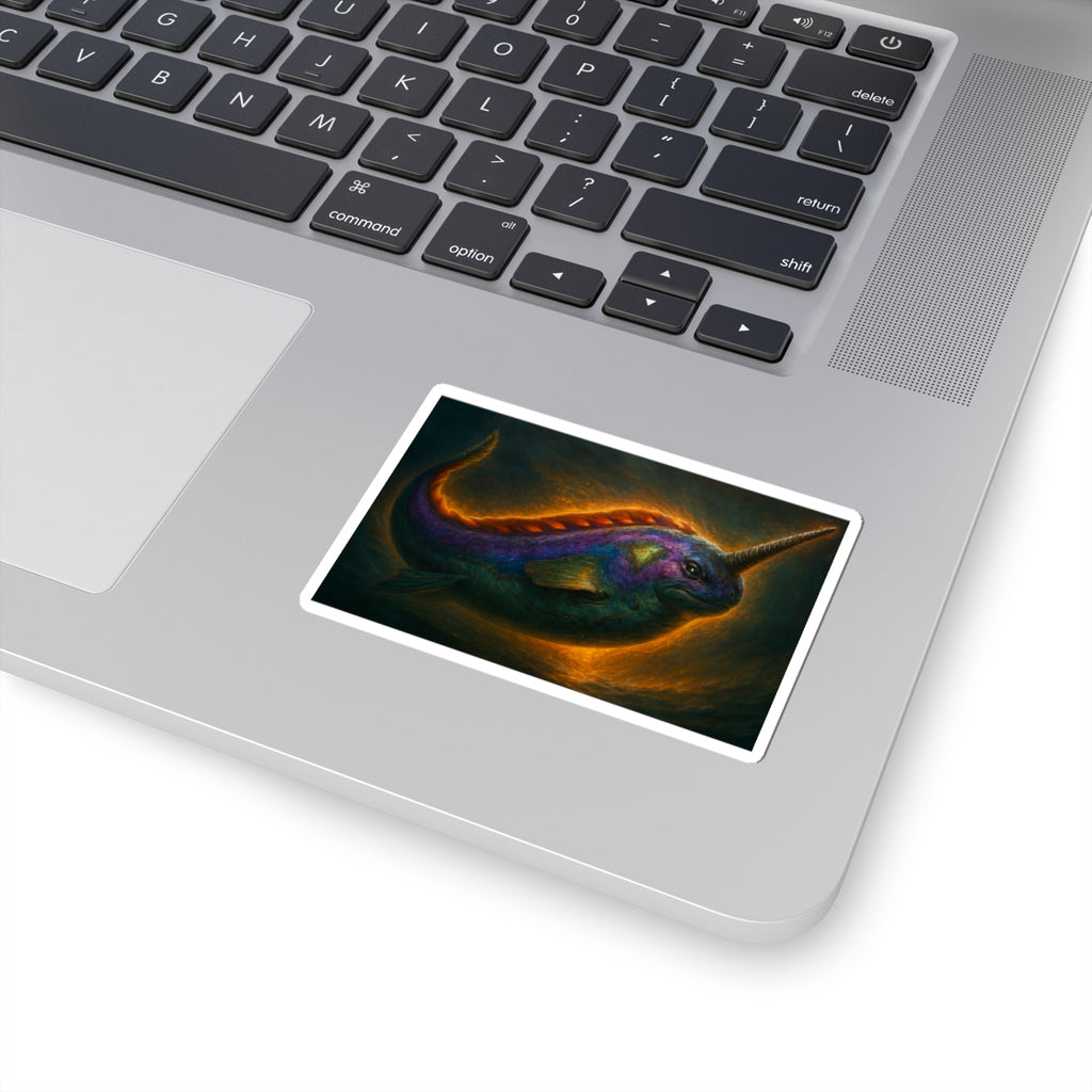 Colorful Narwhal Kiss-Cut Stickers | Unique Waterproof Decals for Laptops, Water Bottles, Journals, Gifts