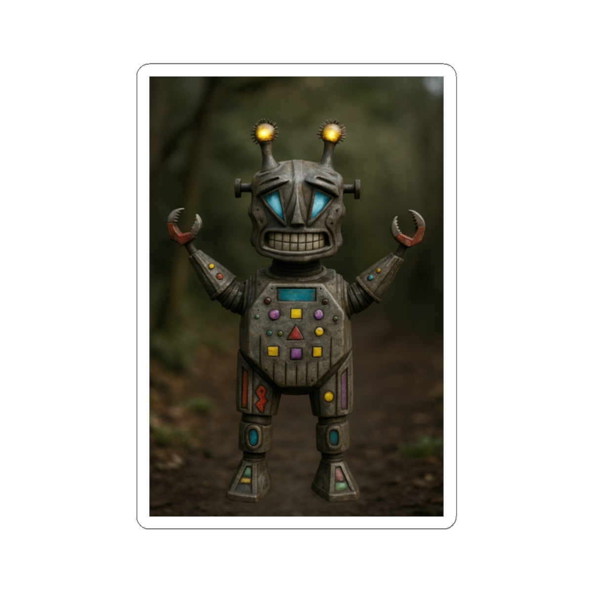 Playful Robot Sticker, Quirky Art Stickers, Laptop Decals, Children's Room Decor, Fun Gift for Kids, Creative Playroom Accessory