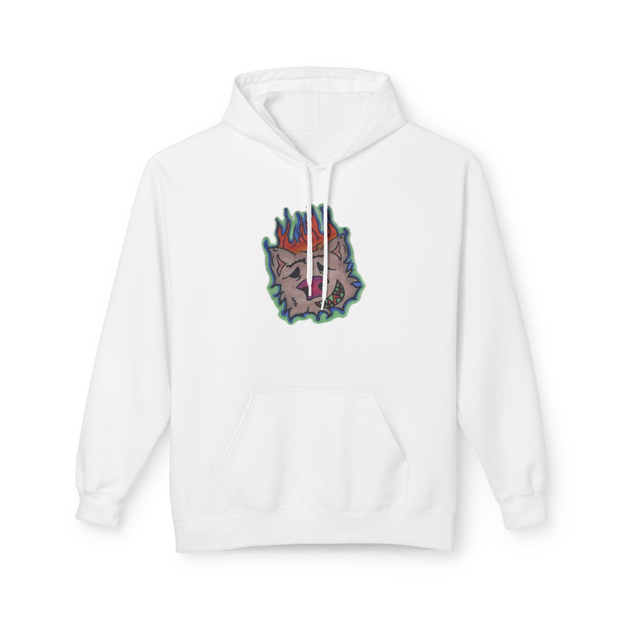 Colorful Graphic Fleece Hoodie for Art Lovers, Cozy Unisex Pullover, Fun Casual Wear, Gift for Friends, Festival Outfit
