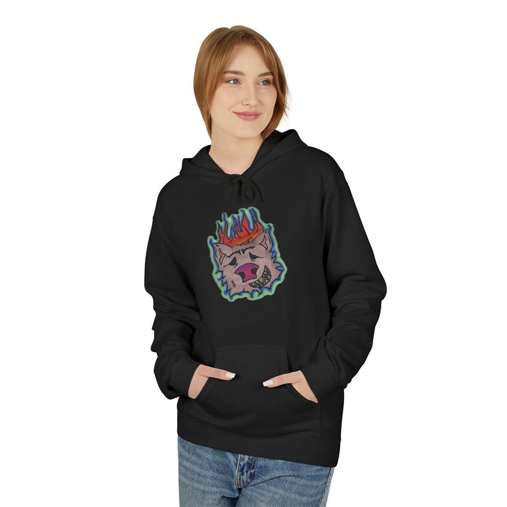 Colorful Graphic Fleece Hoodie for Art Lovers, Cozy Unisex Pullover, Fun Casual Wear, Gift for Friends, Festival Outfit