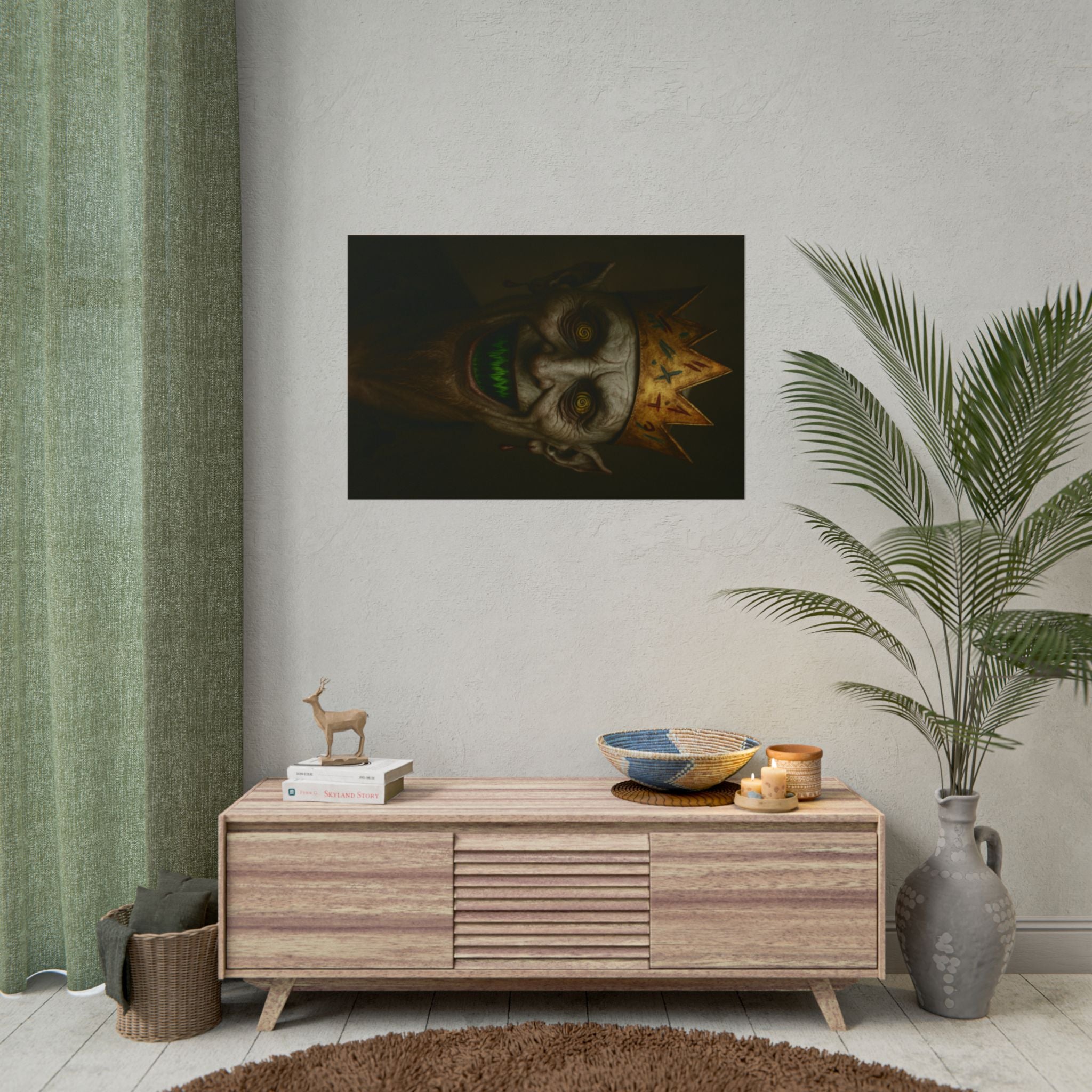 Spooky King Rolled Poster, Wall Art Decor, Halloween Decor, Gothic Art, Unique Gift for Horror Fans