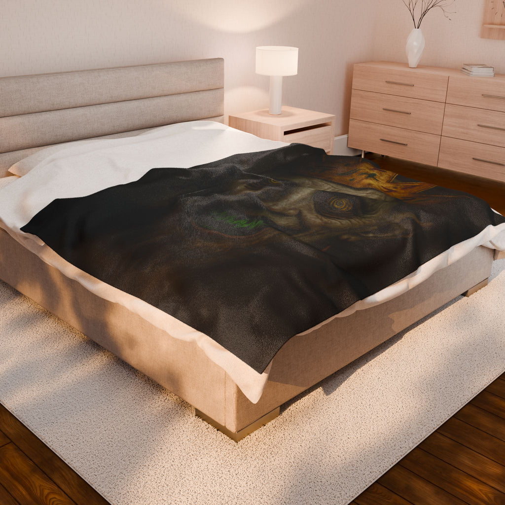 Spooky Plush Blanket, Cozy Halloween Throw, Horror Decor, Velvet Blanket, Creepy Gift for Horror Lovers, Couch Cover