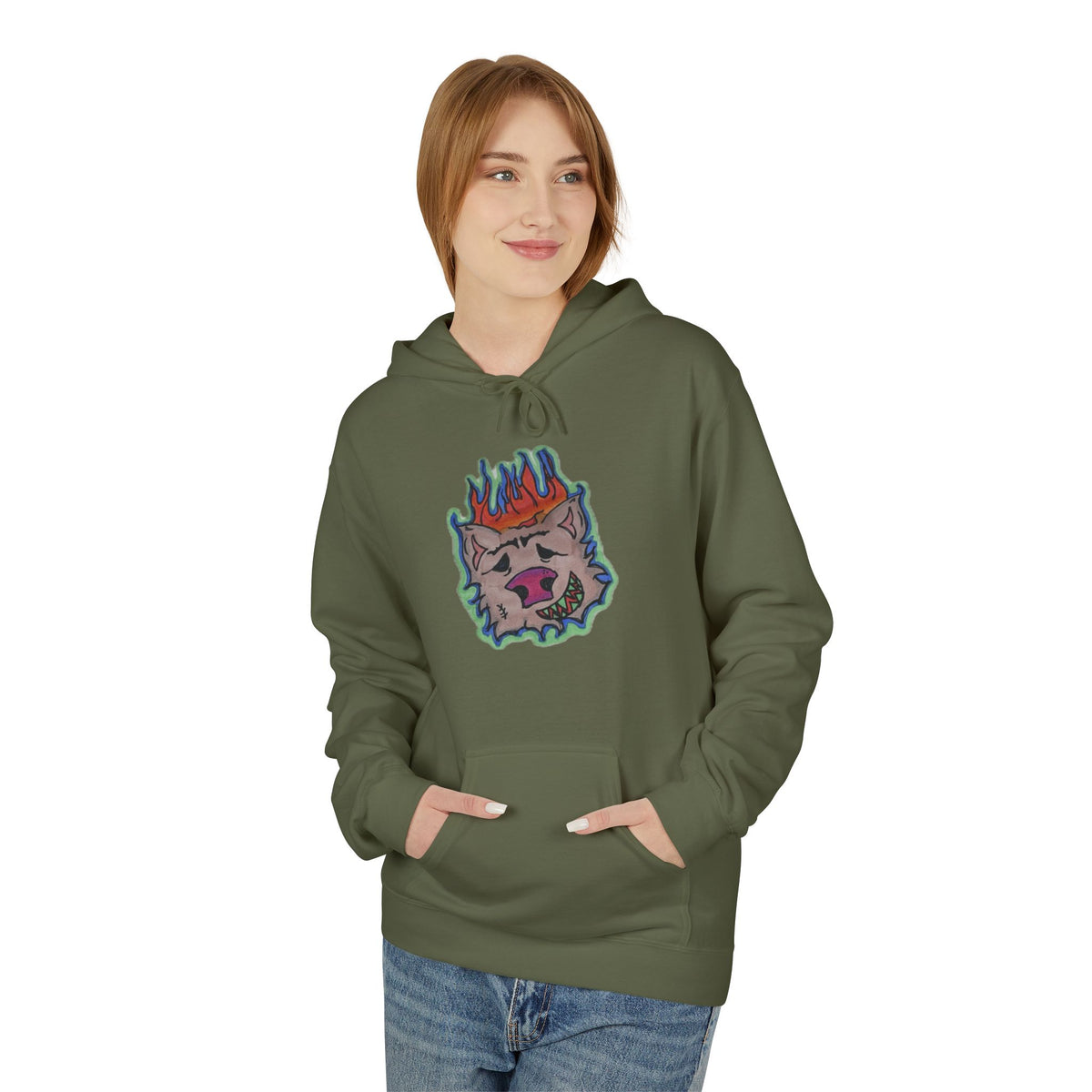 Colorful Graphic Fleece Hoodie for Art Lovers, Cozy Unisex Pullover, Fun Casual Wear, Gift for Friends, Festival Outfit