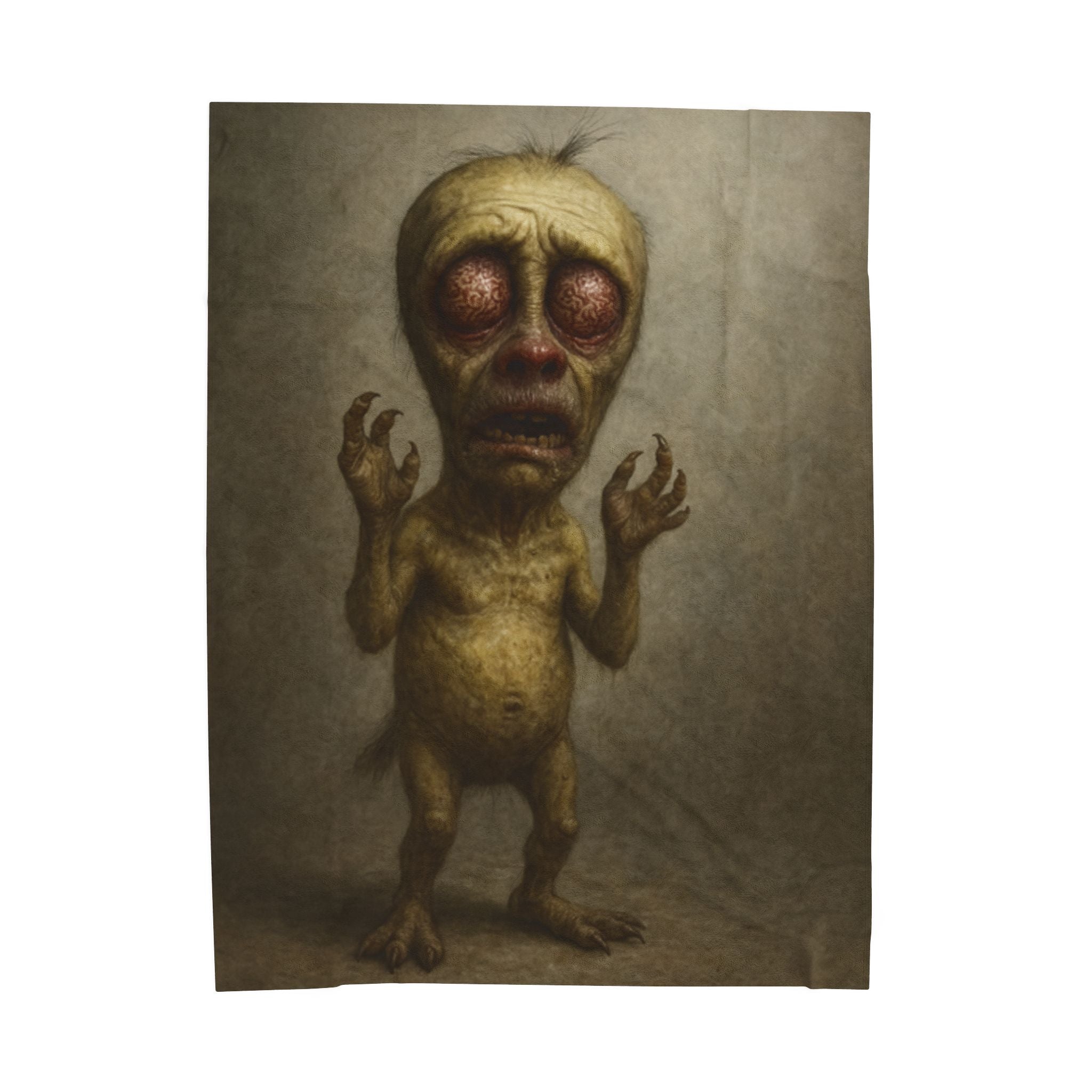 Eerie Creature Plush Blanket | Horror Art Blanket, Cozy Throw Blanket, Unique Gift for Halloween, Scary Home Decor, Horror Fans
