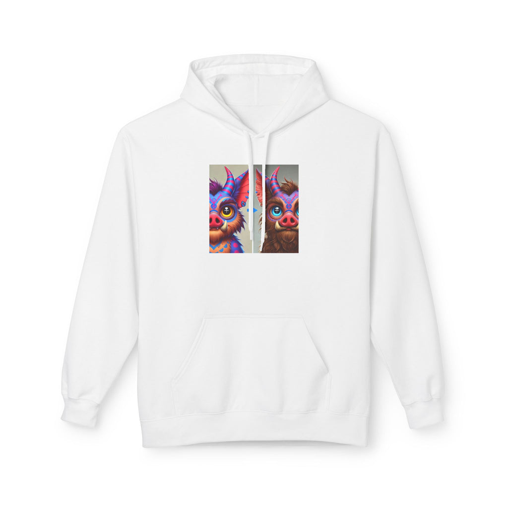 Whimsical Animal Graphic Hoodie, Cozy Fleece Hoodie for Animal Lovers, Fun Streetwear, Gift for Kids and Teens, Unique Sweatshirt